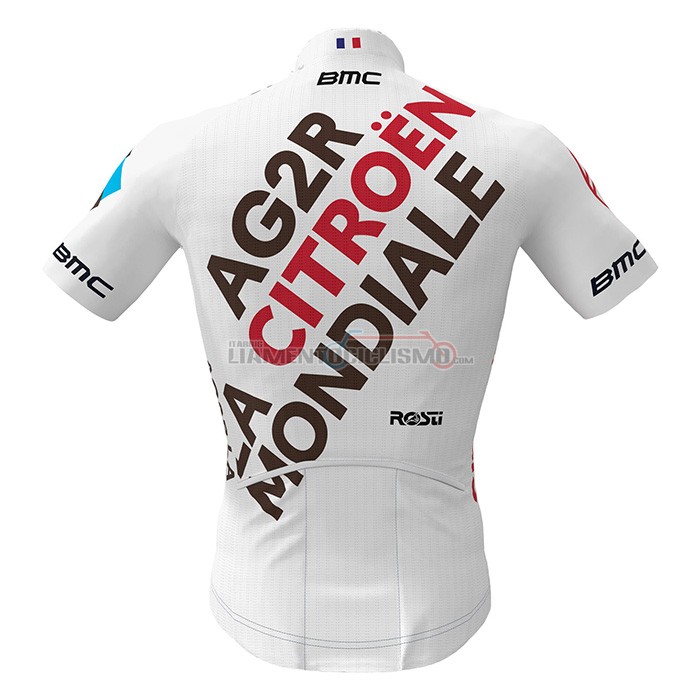 Abbigliamento Ciclismo Ag2r La Mondiale Manica Corta 2022 Bianco Marrone